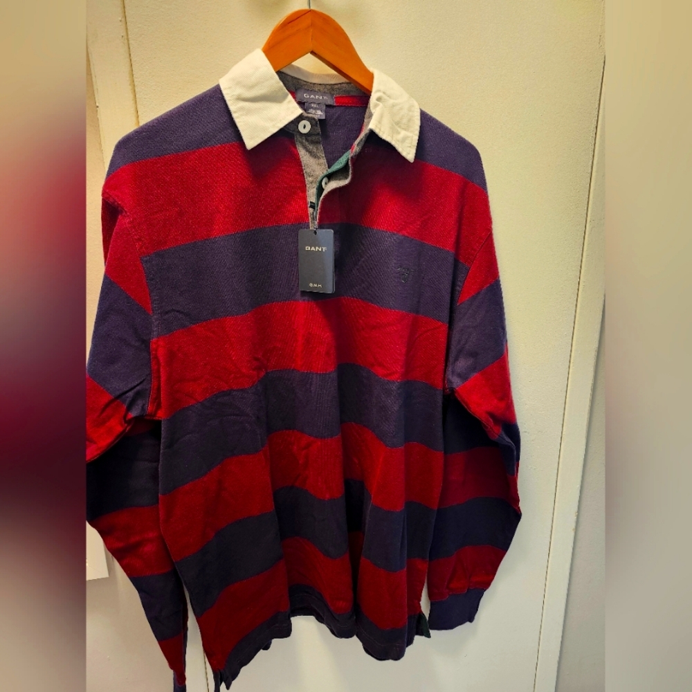 Men Gant long sleeves polo shirt,size XXL.